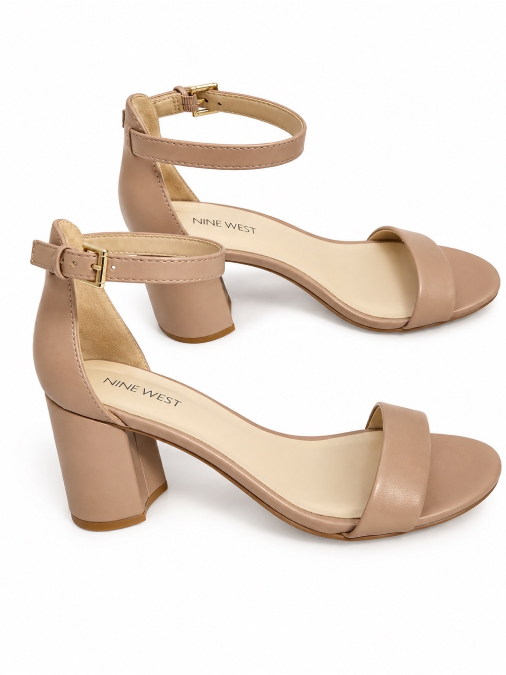 Nine West Sandy Block Heels Light Natural